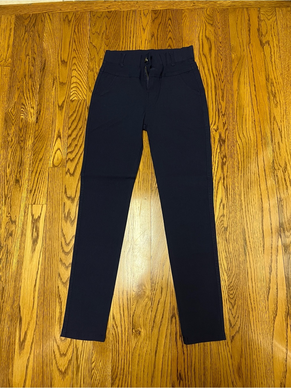 AB Studio Navy Slim Stretch Pants